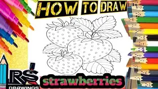 How to draw 🍓strawberries🍓 drawing, painting &coloring for kids&toddlers|realistic strawberries