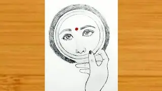 How to draw a mirror (darpan) drawing|| easy steps drawing tutorial