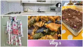 Robalı kız çocuk elbisesi / tezgah arası kaplama /Etli kuru dolma/Güllaç/Benimle bir gün/Sesli Vlog