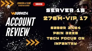 Server 15 - ATP 276m - VIP  17 - SABER 3454 - PAIN 3225 - TECH FOCUS ON INFANTRY