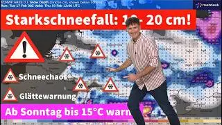 Die Gro&szlig;wetterlage kippt auf Fr&uuml;hlingsluft: 10 bis 18&deg;C n&auml;chste Woche! Zuvor Schnee, 10 bis 20 cm