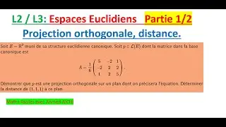Projection orthogonale, équation d'un hyperplan, distance d'un vecteur à un hyperplan