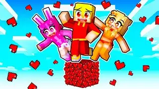 Surviving One HEART BLOCK in Minecraft!