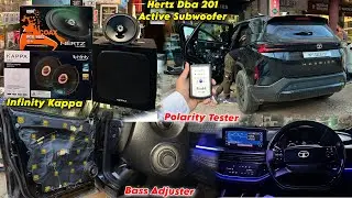 Tata Harrier Sound System, Hertz DBA 201 Active Subwoofer, Infinity Kappa Co-axial, Hertz Speaker