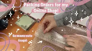 Packing Orders for my Online Shop! featuring cute froggies