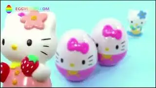 Hello Kitty Surprise Eggs Unboxing 5 Hello Kitty Eggs for Kids