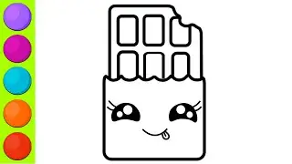 How to Draw a Cute Chocolate Bar Simple & Easy