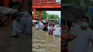 gurgaon sheetla mata mandir me barish ki bad aagai full pani bhar gya