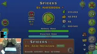 FINALLY. || Spiders 100% (Demon) by MAYEROSA || New Hardest! || Geometry Dash 2.2