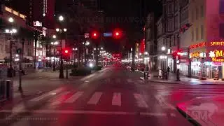 3-17-2020 New Orleans, La Covid-19 shuts down Bourbon St, Canal Street, Casinos, ground, drone