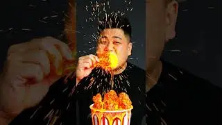 Bucket of Chicken Joy 🍗🔥 Lava Chicken! Real or AI? #shorts #asmr #viralfood