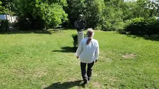 The statue of Django Reinhardt at the ile de Berceau in Samois sur Seine