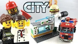 LEGO City Burger Bar Fire Rescue review! 2019 set 60214!