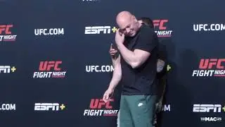 Intense Face off of Ion Cuțelaba   vs Dustin Jacoby   at UFC Fight Night Reyez v Prochazka