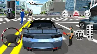 🚗Sharp Turns & Perfect Parking! Camaro in 3D Driving Class Car wash💦