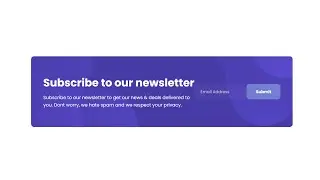 Awesome Newsletter create Only HTML CSS & Responsive | HTML CSS Newsletter Responsive @raselcoder