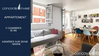 Asni&egrave;res sur Seine  - Mairie - appartement 55 m2 - 2 chambres.