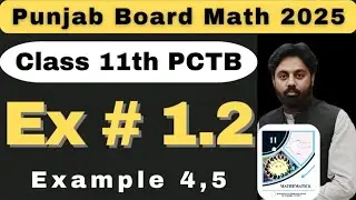 Exercise 1.2 Examples Chapter 1 || Class 11 Math New Book 2025 || Ist Year Math || Punjab Board  