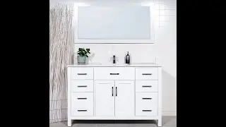 White Bathroom Vanity - 55 inches wide - Style 7155 -  modernbathrooms.ca.