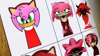 Drawing Incredibox Sprunki OC: Amy Rose  Phase 1 to Phase 8 (My New Sprunki OC)
