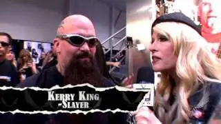 Kerry King of Slayer kickin' it with Dean Guitars at NAMM