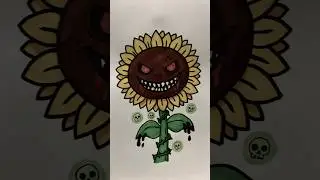 Nightmare Sunflower 🌻 #SweetNightmare #CandyHorror #SunflowerPvZ #DarkArt #ScarySweets #art