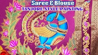 Tanjore Style Saree Painting &ndash; Peacock & Lotus 🎨✨Use these tips to take your Tanjore Painting to ...