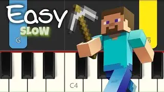 Mice on Venus - MINECRAFT - EASY PIANO TUTORIAL - Slow Version