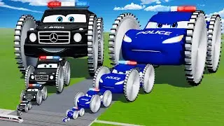 Big & Small McQueen Police Saw wheels VS Big & Small Red Vizor Police Saw wheels | BeamNG.drive