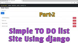 Part-2 | How to make Simple TO DO LIST site/App  using Django || Coding with  Fun