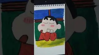 Shin-chan Drawing and Painting: From Sketch to Finish || #shinchan #drawing tutorial #anime art . 🎨✨