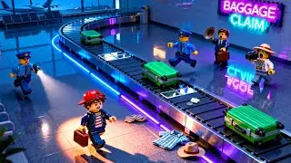 LEGO Airplane Trouble &bull; Baggage Claim Conveyor in The Airport &bull; Stop Motion Film