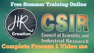 #CSIR# Free#Summer Research Training Program#2020 देखिये पुरी video complete process