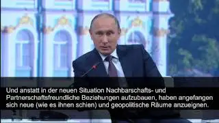 Putin: NATO Ausdehnung, Fehler in Irak, Einseitiges Vorgehen (19.6.15 St.Petersburg)