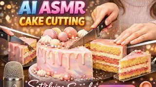 AI ASMR Cake Cutting 🍰 Ultra Satisfying Sounds | Future BITES #asmr #satisfying #viral 