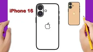 How to draw an iPhone 16 easy | iPhone drawing