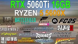 RTX 5060 Ti + Ryzen 5 5600X : Test in 24 Games at 1080p