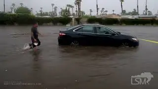08-20-2023 Cathedral City, CA - Major Flash Flooding-Dozens of Vehicles Stranded-Water Rescues