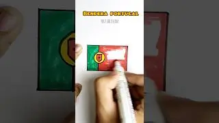 How to draw portugal flag #shorts