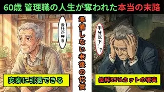 【漫画】60歳で「安泰な引退」か「強制労働」か？給料半減で人生が乗っ取られた管理職の末路。老後準備を始める人への緊急警告