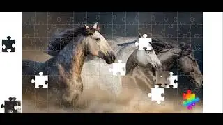 Wild Horses Running - 112 piece puzzle. Relaxing and peaceful music