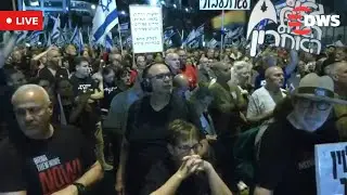 LIVE: Hostage families and anti government activists lead protest in Tel Aviv | DWS News | AH14