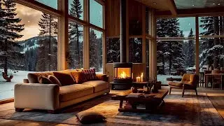 Snowy Cabin Jazz Escape &ndash; Warm Fireplace Glow for Relaxation & Deep Focus