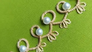 Needle tatting handwork lace design for dupatta or border|#tatting#lacedesign