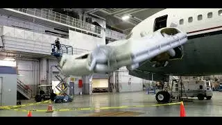 My first video!!!! B767-200 LH entry door slide deployment.