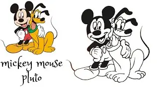 How to draw mickey mouse and pluto drawing step by step.. #video #mickeymouse #pluto