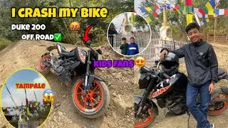 I CRASH MY BIKE 🥲EXTREM OFF ROAD RIDE ON DUKE 200 ⚡️🔥KIDS FANS VIEW OF TEMPEL😍✅