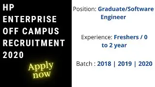 HP Recruitment Drive 2020 | Developer | Campus Placement