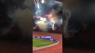 Amazing pyroshow by FC Luzern ultras at FC Zurich stadium.🇨🇭#shorts #football #ultras #pyro