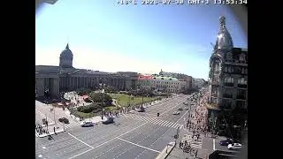 LIVE St. Petersburg, Russia Nevskiy ave. Kazan Cathedral. Невский проспект и Казанский собор онлайн